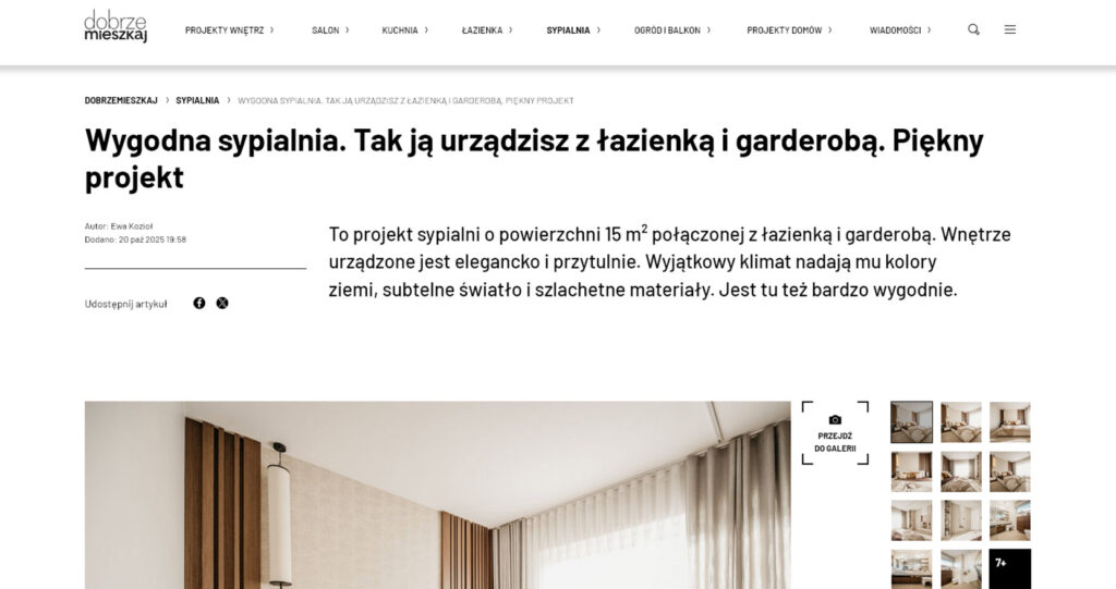 nowocześnie urządzona sypialnia , projektowanie wnętrz kalisz 